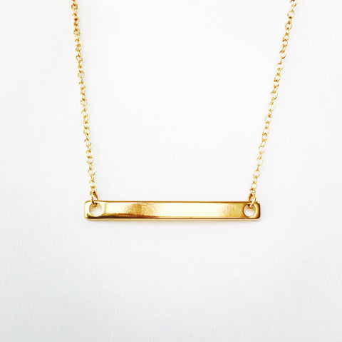 Skinny Gold Bar Necklace - 18k Gold Necklace