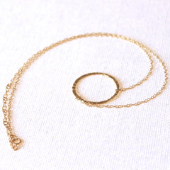 Tousled Ring Necklace - 18k Gold Pendant Charm Necklace