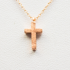 3D Mini Sharp Cross Necklace - 18k Gold Cross Charm Necklace