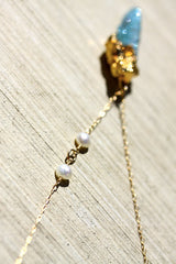 Mykonos Necklace - 24k Gold Dipped Spirit Quartz Necklace