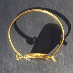Old San Juan Bracelet - 24k Gold Dipped Iridescent Night Labradorite Crystal Cuff