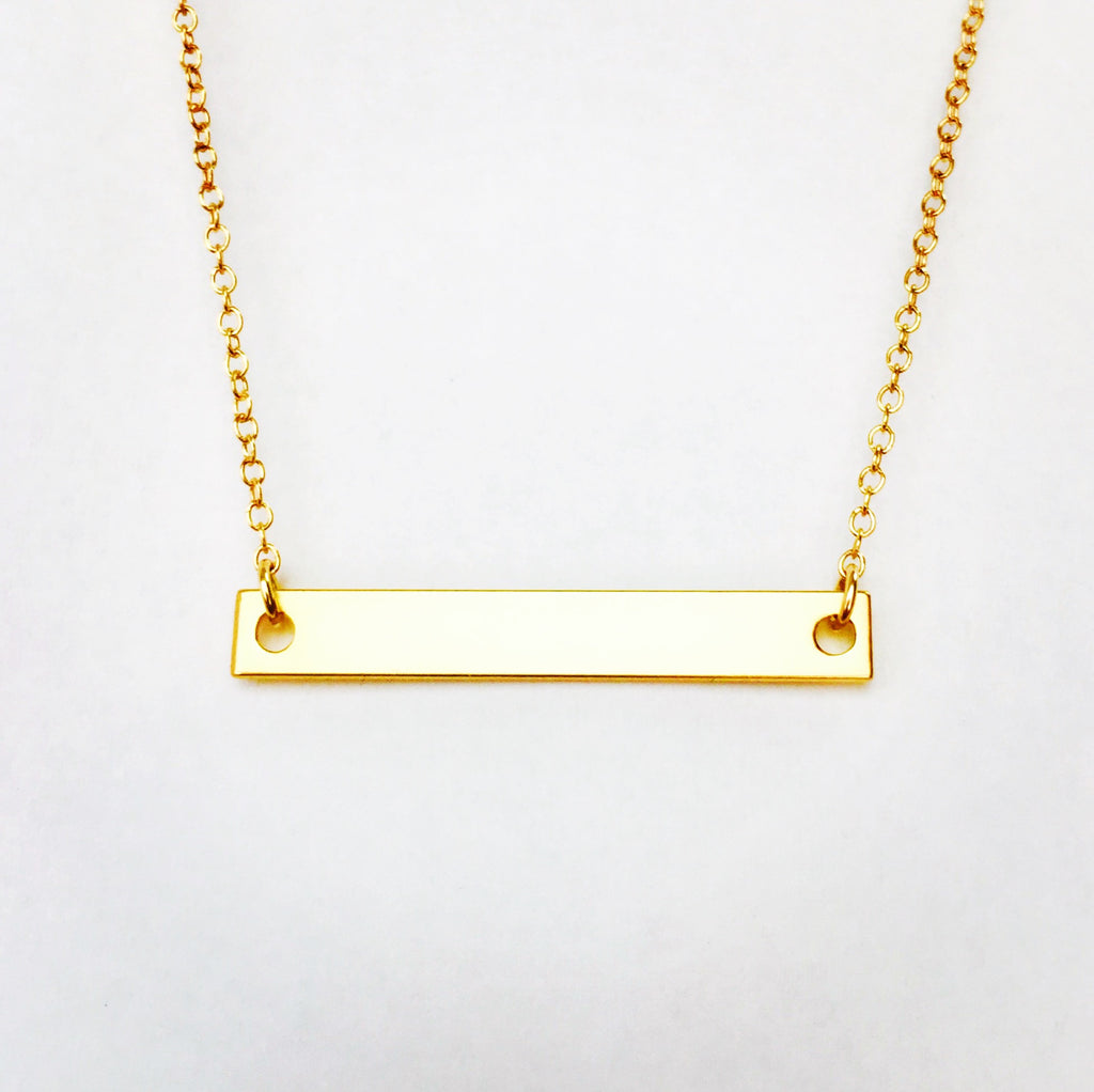 Gold Bar Necklace - 18k Gold Necklace