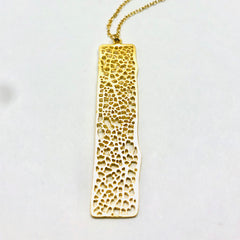 Autumn Rectangle Necklace - 18k Gold Necklace