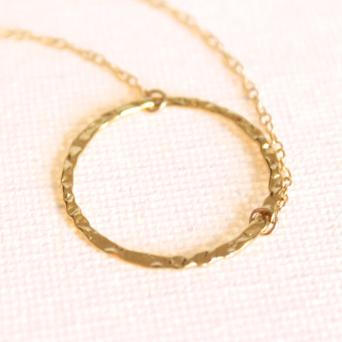 Tousled Ring Necklace - 18k Gold Pendant Charm Necklace