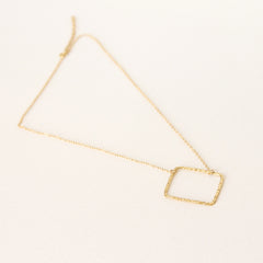 Tousled Square Necklace - 18k Gold Pendant Charm Necklace