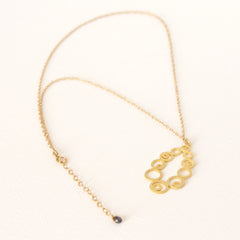 Bubble Wrapped Necklace - 18k Gold Pendant Charm Necklace with Japanese Freshwater Keshi Accent Pearl