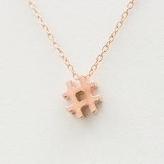 3D Punctuation Necklace - 18k Gold Hashtag, Ampersand, At Sign Charm Necklace