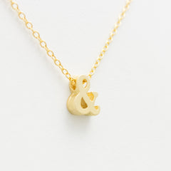 3D Punctuation Necklace - 18k Gold Hashtag, Ampersand, At Sign Charm Necklace
