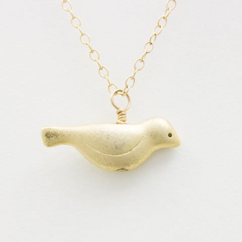3D Dove Necklace - 18k Gold Bird Charm Necklace