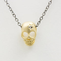 3D Ziggy Stardust Necklace - 18k Gold Skull Charm Necklace