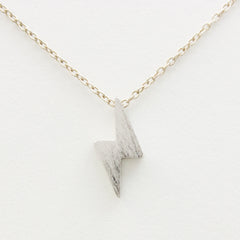 3D Electric Necklace - 18k Gold Mini Lightening Bolt Charm Necklace
