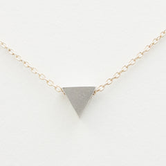 3D Mini Triangle Necklace - 18k Gold Small Triangle Charm Necklace