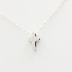 3D Mini Cross Necklace - 18k Gold Mini Cross Charm Necklace