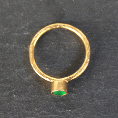 Nara Ring - 24k Gold Dipped Green Emerald Crystal Solitaire Stackable Ring