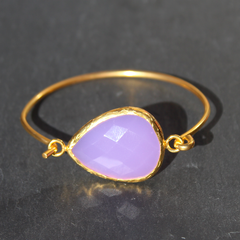 Old San Juan Bracelet - 24k Gold Dipped Purple Chalcedony Cuff