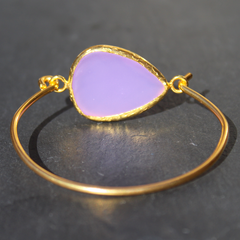 Old San Juan Bracelet - 24k Gold Dipped Purple Chalcedony Cuff