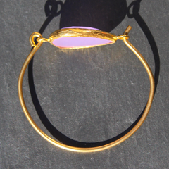 Old San Juan Bracelet - 24k Gold Dipped Purple Chalcedony Cuff