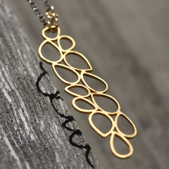 Tigerlilly Necklace - 18k Gold Organic Leaf Pendant Charm Necklace