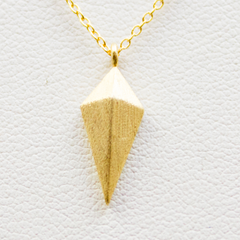 3D Geometric Diamond Necklace - 18k Gold Diamond Charm Necklace