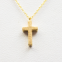 3D Mini Sharp Cross Necklace - 18k Gold Cross Charm Necklace
