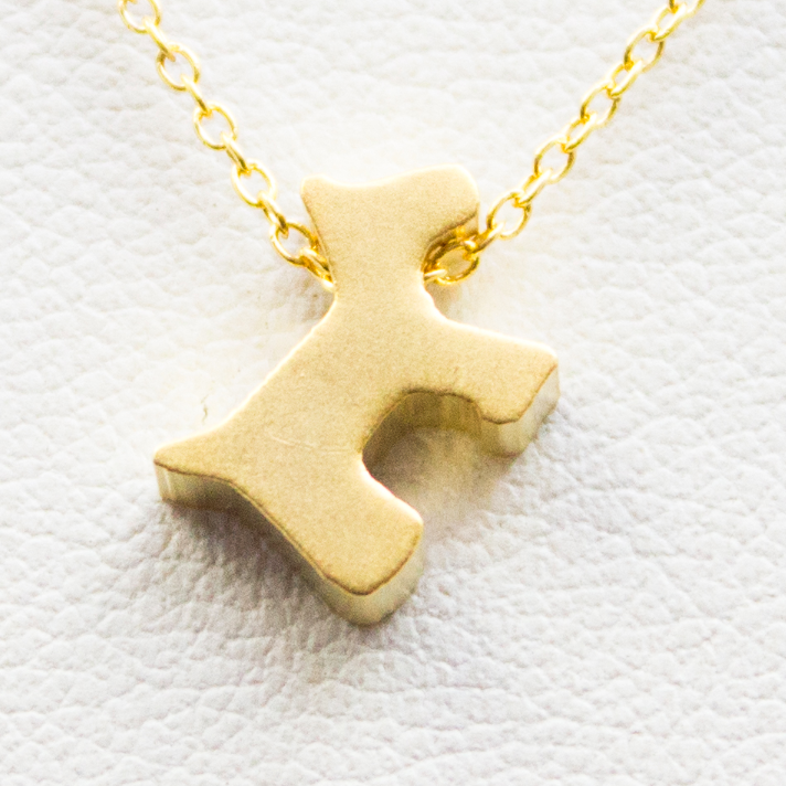 3D Puppy Necklace - 18k Gold Scotty Dog Charm Necklace