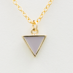 Mini True Color Triangle Necklace - 18k Gold and Enamel Triangle Charm Necklace