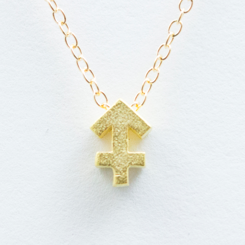 3D Zodiac Sign Sagittarius Necklace - 24k Gold Horoscope Charm Necklace