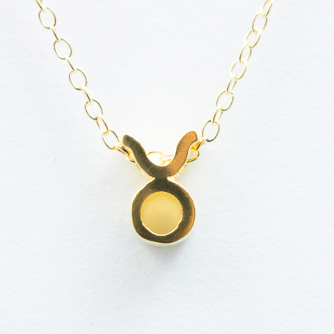 3D Zodiac Sign Taurus Necklace - 24k Gold Horoscope Charm Necklace