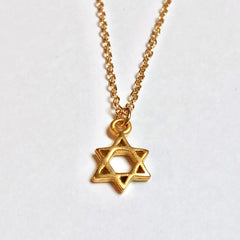 Star of David Necklace - 18k Gold Star Pendant Charm Necklace