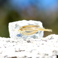 Ice Cold Ring - 18k Gold & Raw Crystal Wire Wrapped Ring