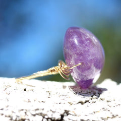 Purple Haze Ring - 18k Gold & Purple Amethyst Wire Wrapped Ring