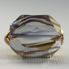 Gem Pop Ring - 18k Gold & Silver Shadow Swarovski Crystal Wire Wrapped Ring