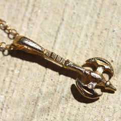 She-Ra Necklace - 18k Gold Medieval Axe Charm Necklace