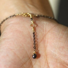 Agape Bracelet - 18k Horizontal Gold Cross Charm & Fresh Water Pearl Bracelet