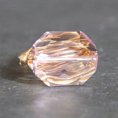 Gem Pop Ring - 18k Gold & Light Amethyst Swarovski Crystal Wire Wrapped Ring