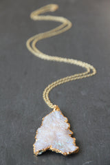 Isla Mujeres Necklace - 24k Gold Dipped Iridescent Aqua Aura Coral Necklace