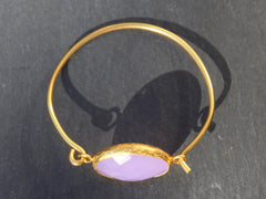Old San Juan Bracelet - 24k Gold Dipped Purple Chalcedony Cuff