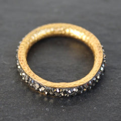 Infinity Band Ring - 24k Gold Dipped Swarovski Crystal Band