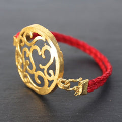Sultanahmet Bracelet - 24k Gold Dipped Script Medallion Cuff