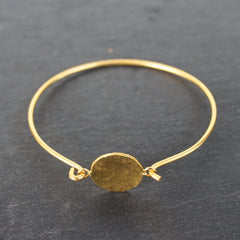 Disk Bracelet - 24k Gold Dipped Cuff